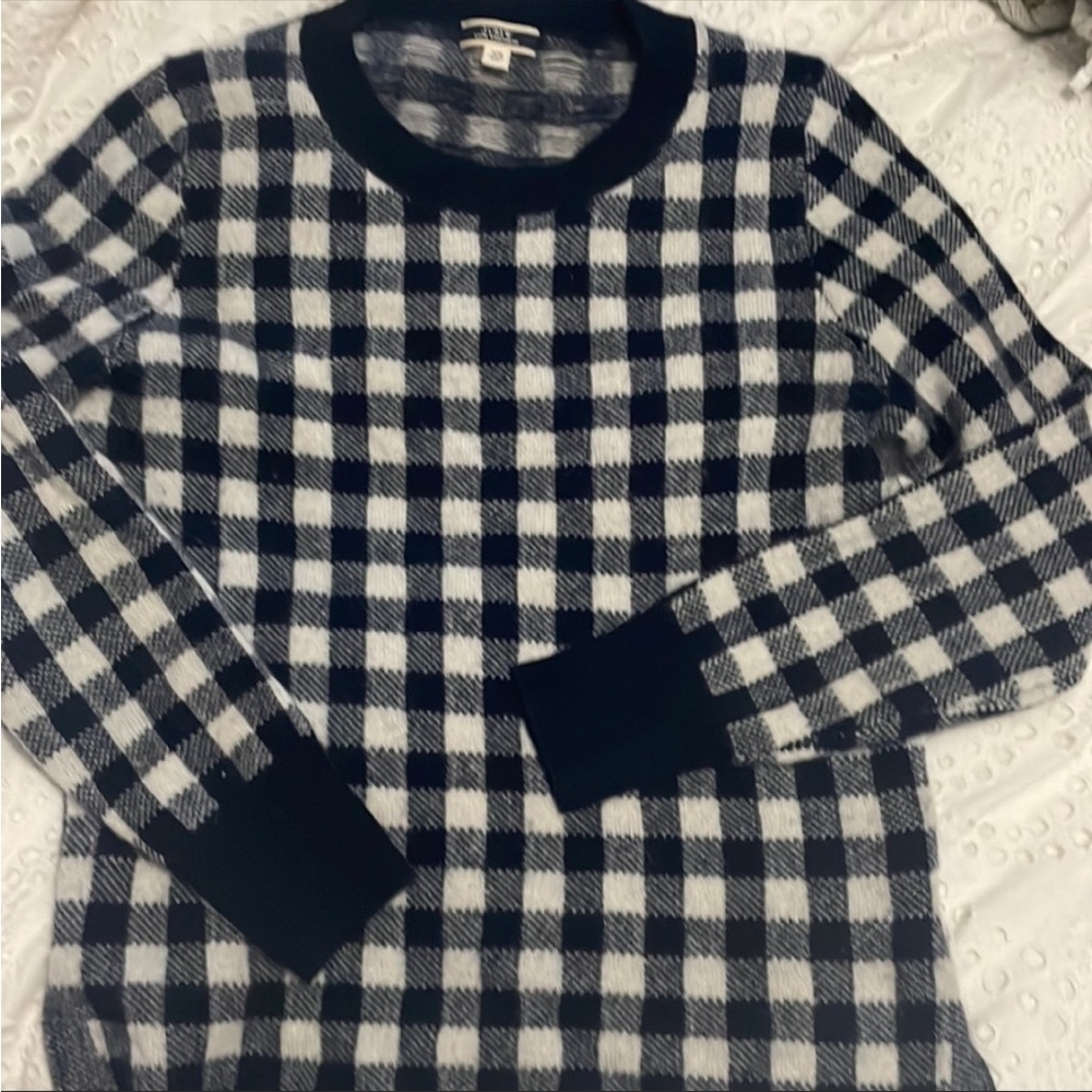 J Crew cashmere sweater. XS. Navy/white check. Super cozy! Great condition.